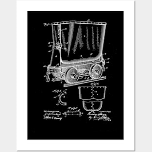 Mine Car Vintage Patent Drawing Posters and Art